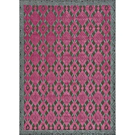 Dark Gray/Raspberry 2'-2" x 4' Area Rug